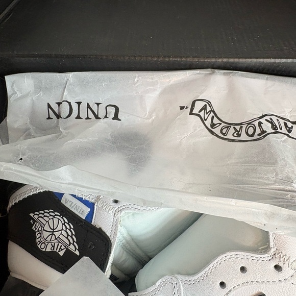Air Jordan 1 High Union x Fragment Black White NEW Size 9.5 - Picture 9 of 10